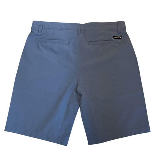 Back of Blue shorts on a white background