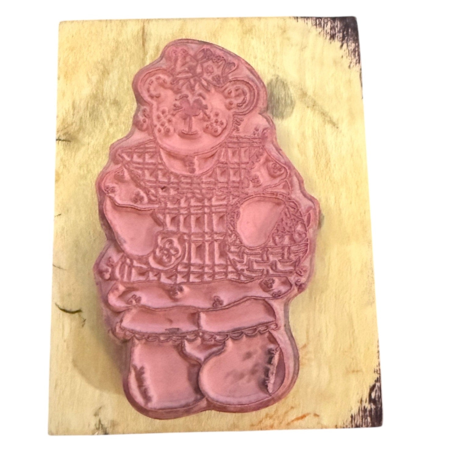 Bear rubber stamp on a wooden block