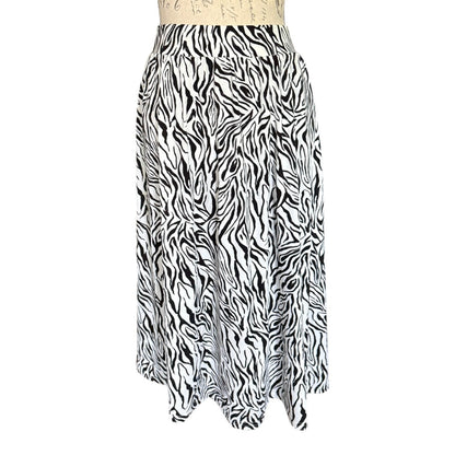 Zebra print skirt on a white background