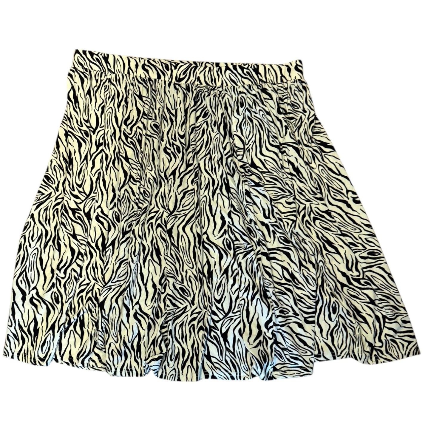 Zebra print skirt on a white background