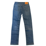 Back of Blue jeans on a white background