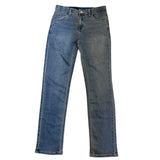 Front of a Pair of blue jeans on a white background