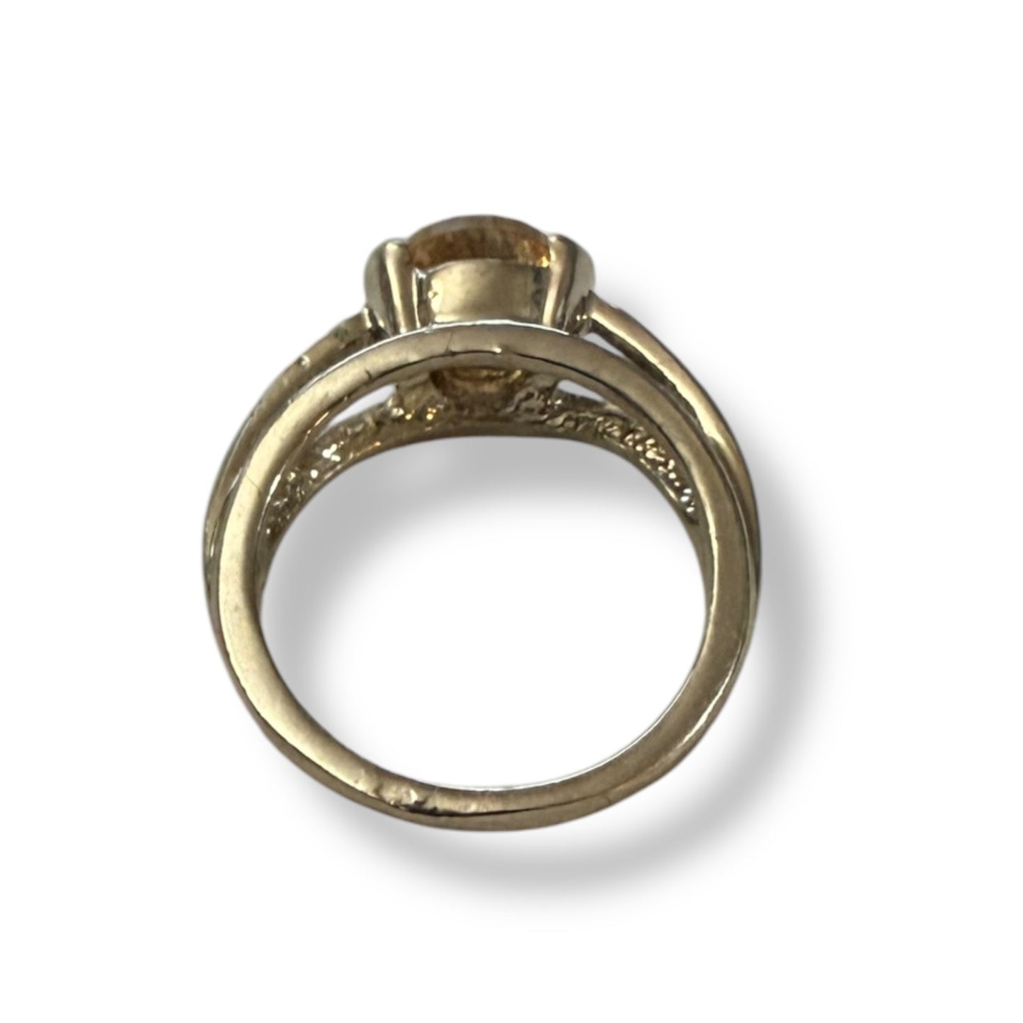 Light orange stone in silver view 3