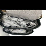 interior of black purse
