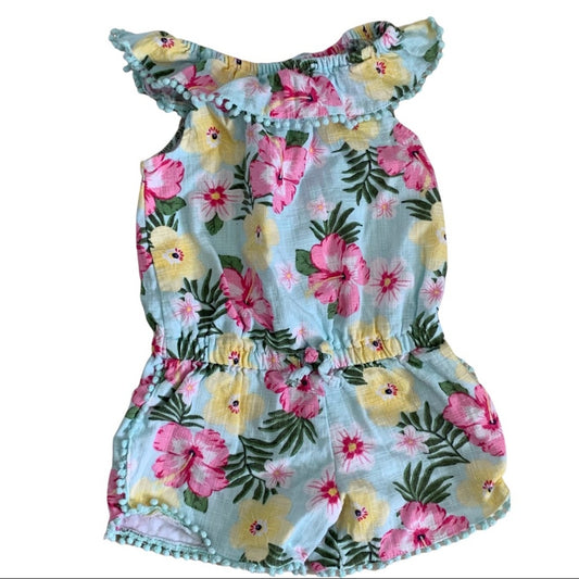 Front of Floral-patterned romper on a white background
