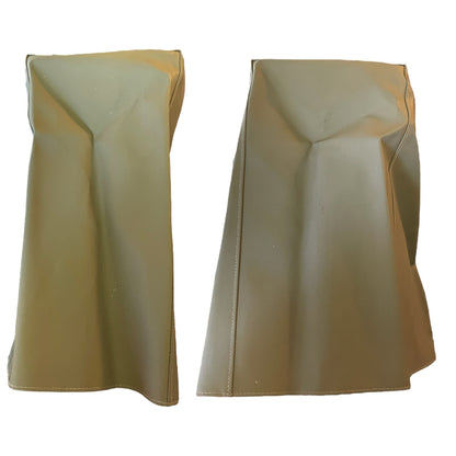 Side view of grayish green tote on a white background