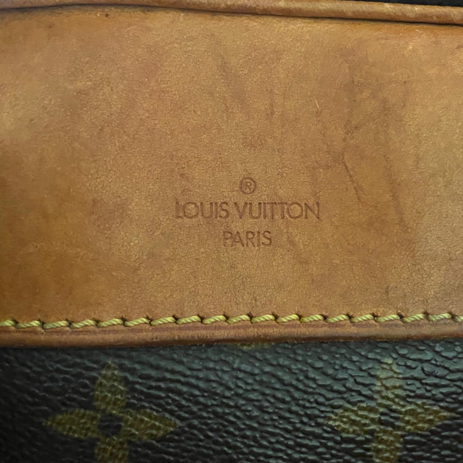 Close-up of a Louis Vuitton bag with visible branding.