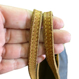 Leather handles on purse