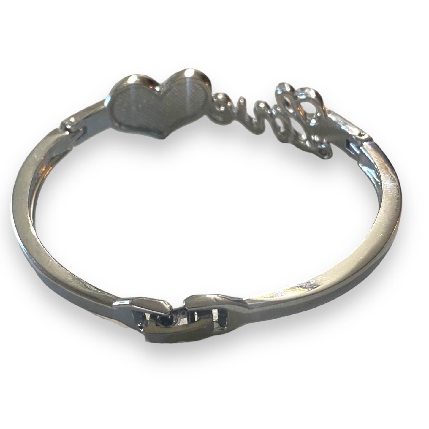 Back of Silver bracelet on a white background