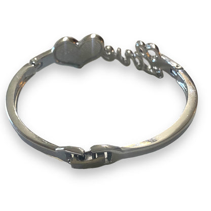 Back of Silver bracelet on a white background