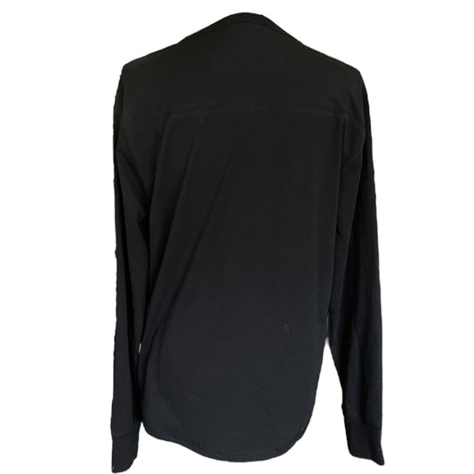 Black long-sleeve shirt on a white background