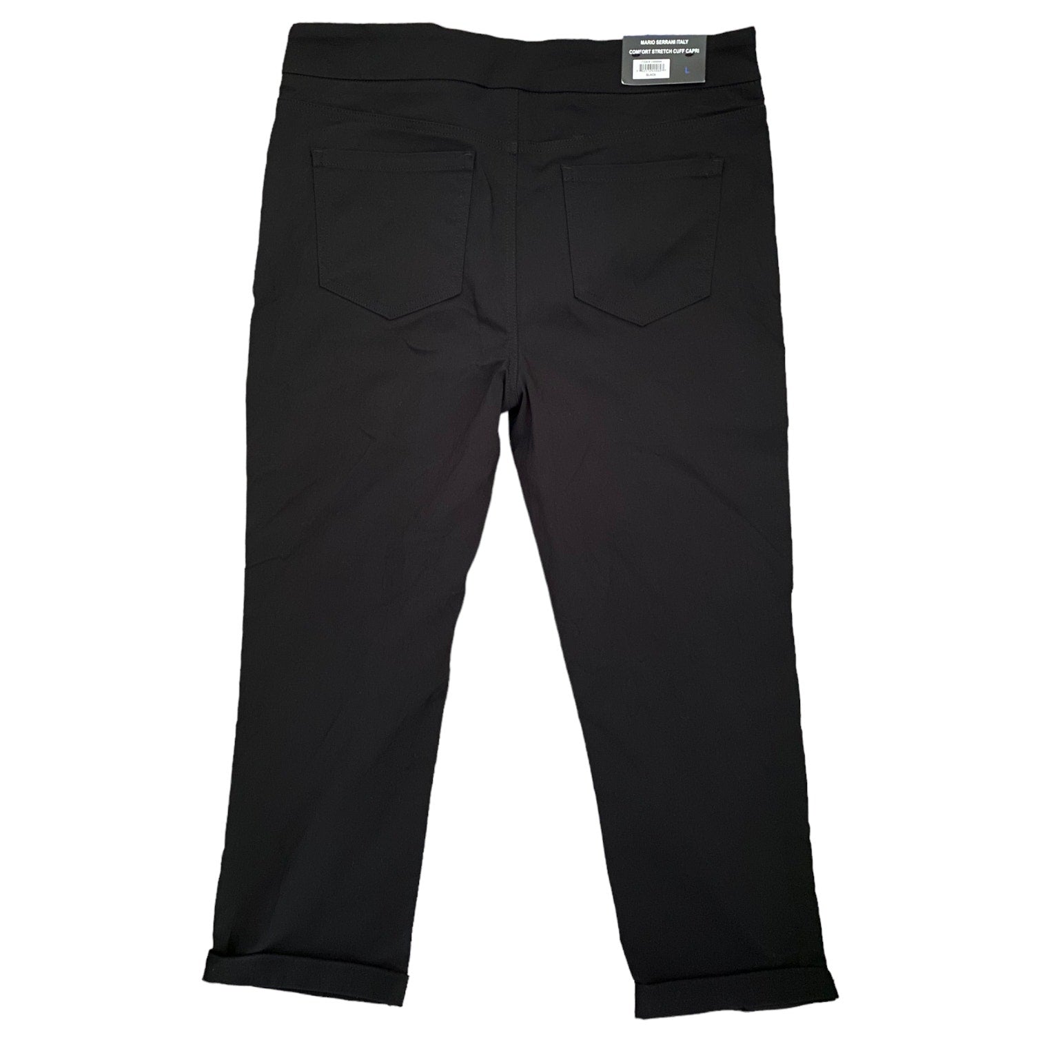 Back of Black pants on a white background