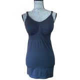 Gray tank top front on a mannequin with a white background