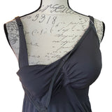 Gray tank top showing how it pulls down to nurse