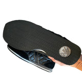 Close up of bottom of sneakers