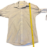 Length of blue white MK shirt