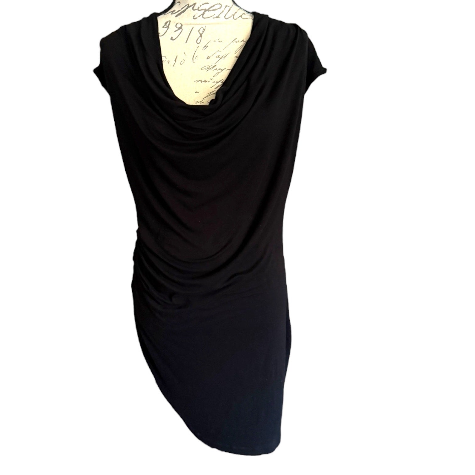 Front of Black sleeveless dress on a white background