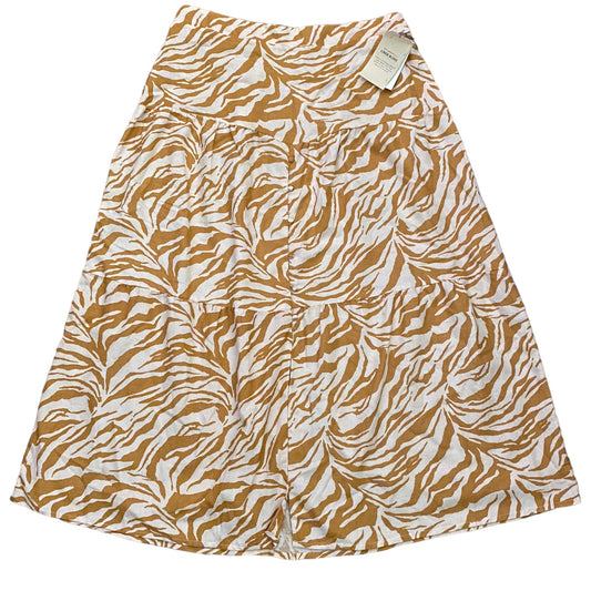 Front of Skirt with brown and white zebra pattern on a white background