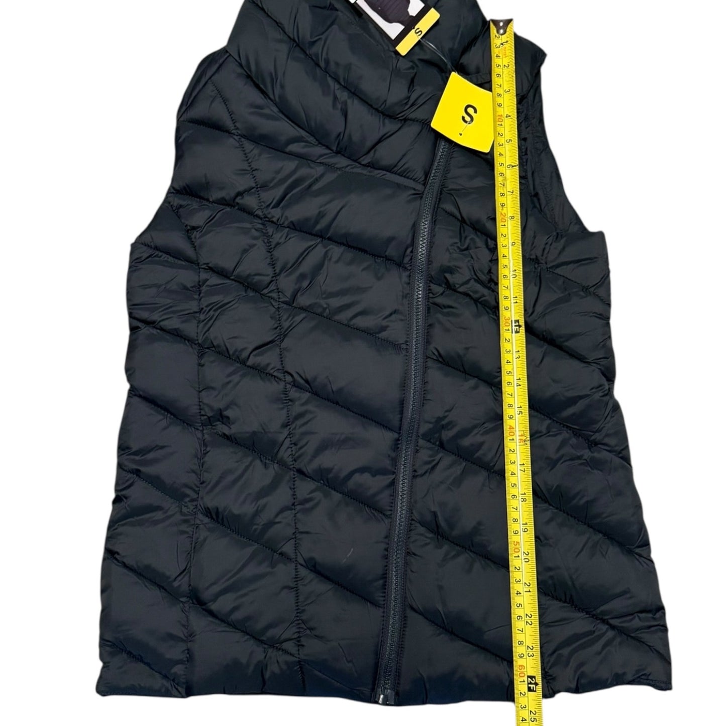 Nicole Miller Dark Green Quilted Puffer Side Zip Vest Jacket Size Small