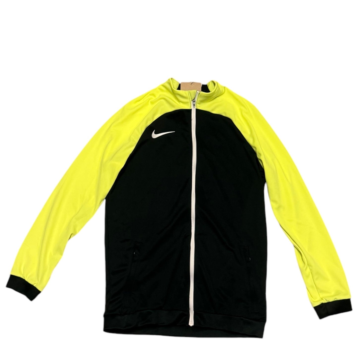 Black and yellow tracksuit jacket with Nike logo on a white background