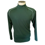 Front of Green long-sleeve shirt on a mannequin against a white background