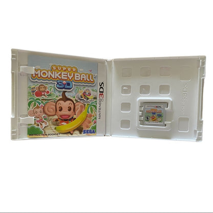 Super Monkey Ball 3D game interior of case for Nintendo DS on a white background