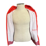 Interior of red hoodie