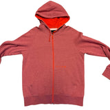 Red hoodie laying flat