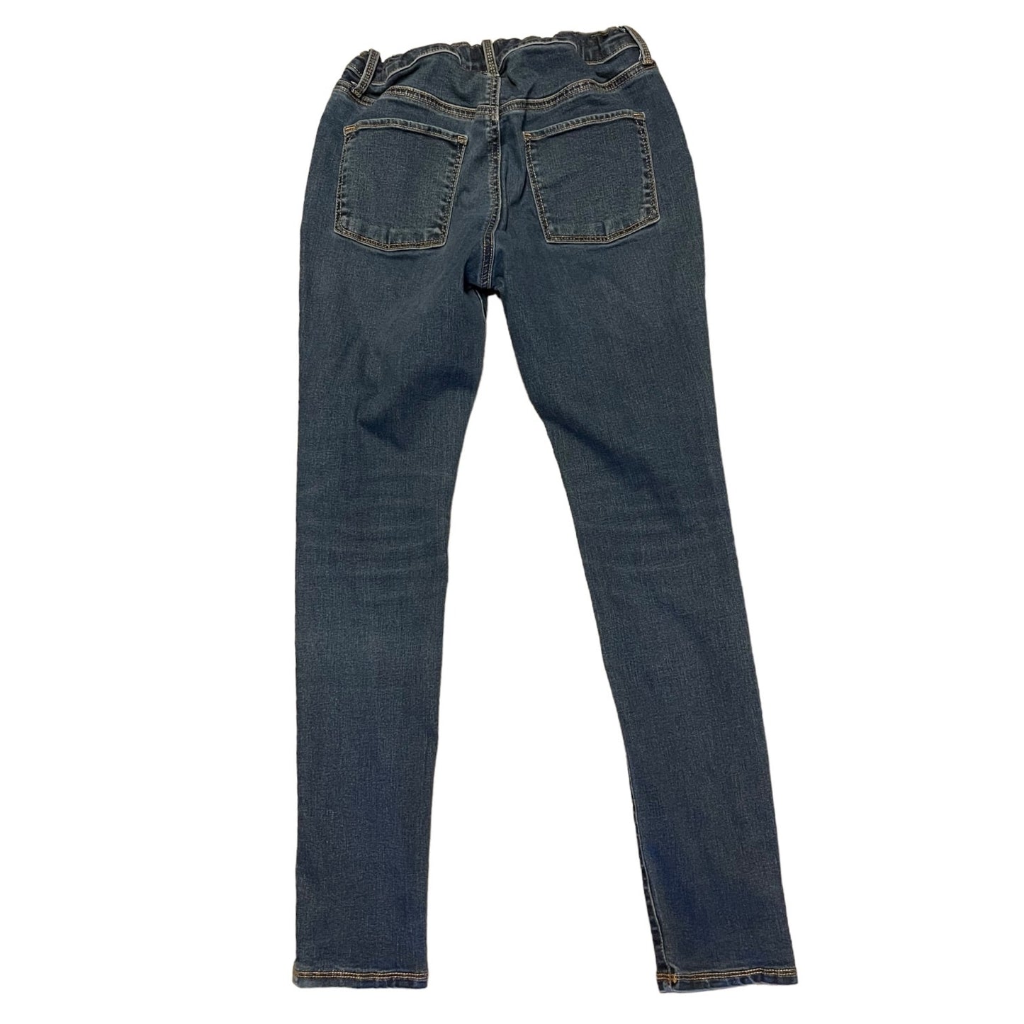 Back of a Pair of blue jeans on a white background