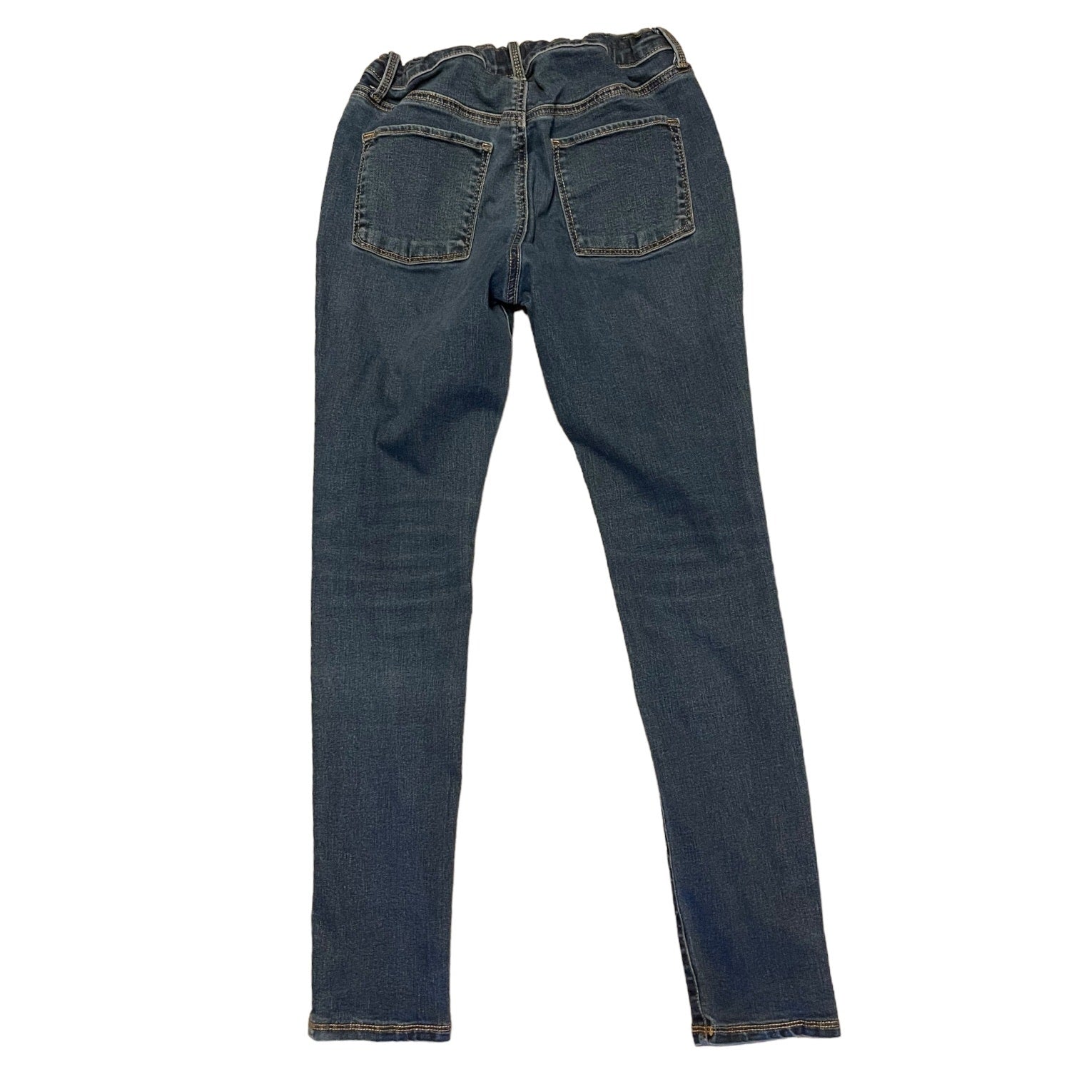 Back of a Pair of blue jeans on a white background