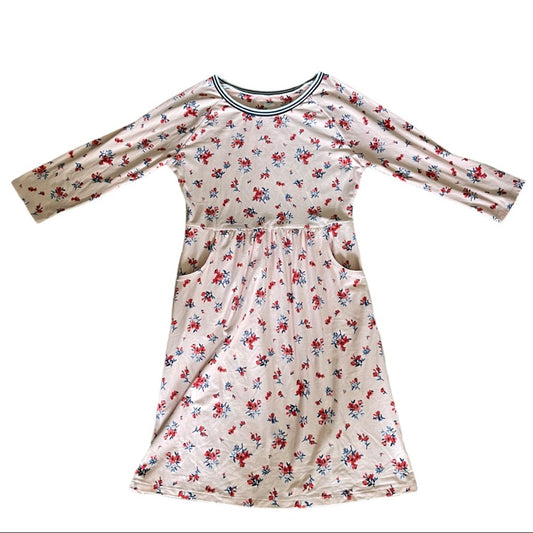 Front of pink floral dress