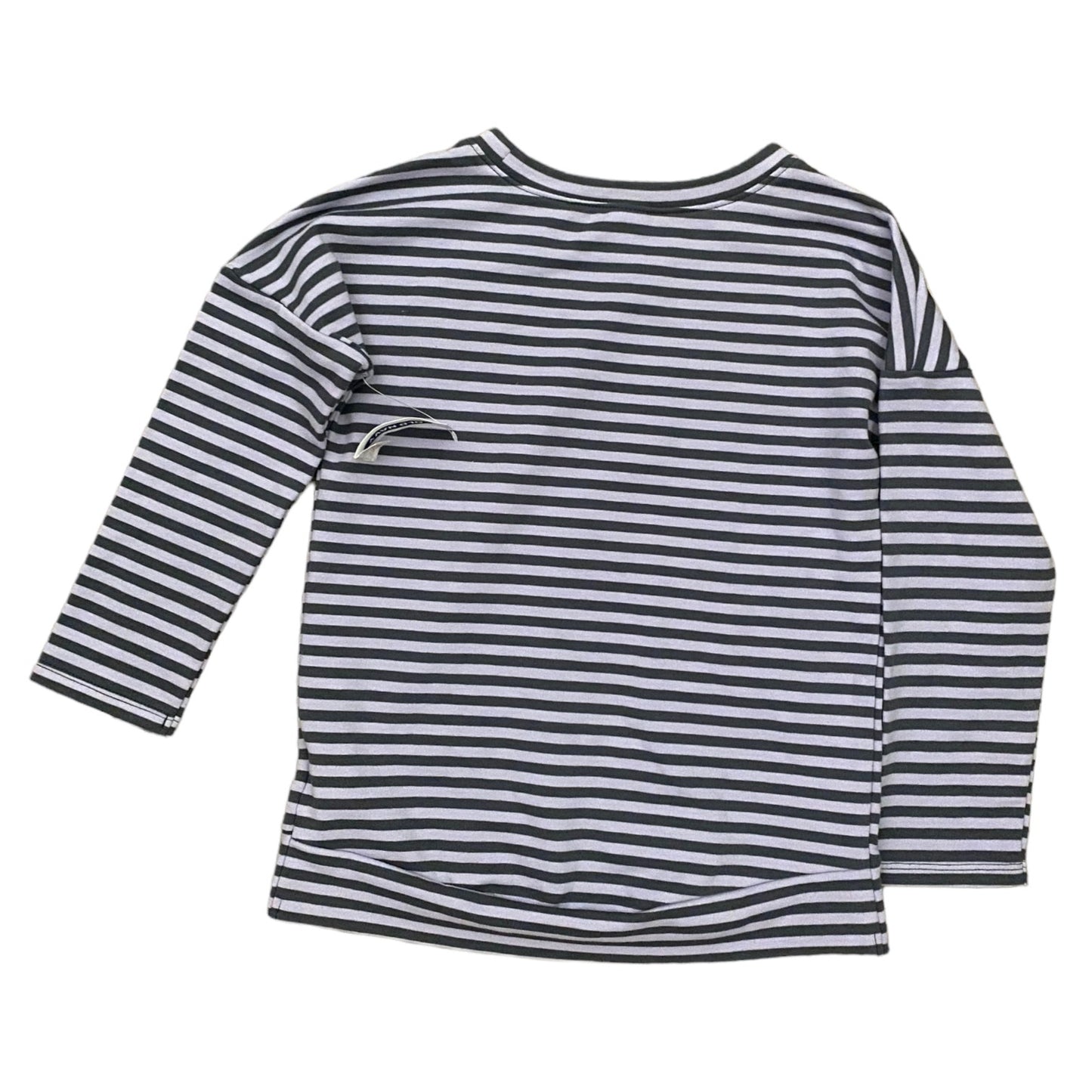 Back of Striped long-sleeve shirt on a white background
