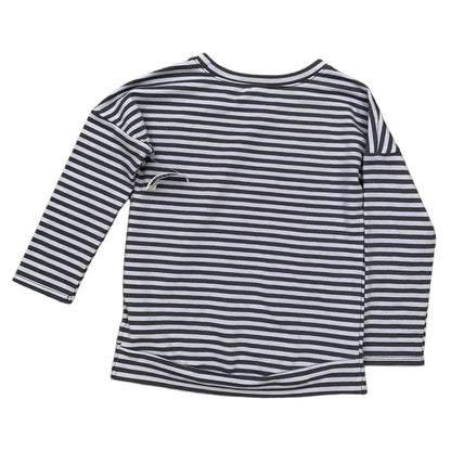 Back of Striped long-sleeve shirt on a white background
