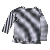 Back of Striped long-sleeve shirt on a white background