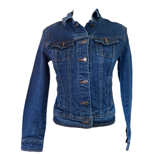 Front of Blue denim jacket on a white background