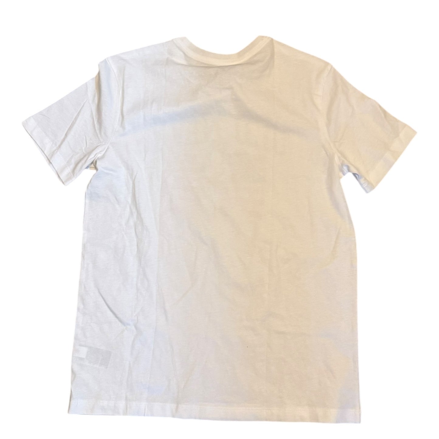 Back of White t-shirt on a white background