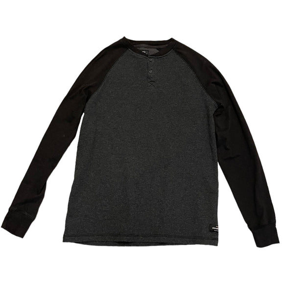 Front of gray black shirt