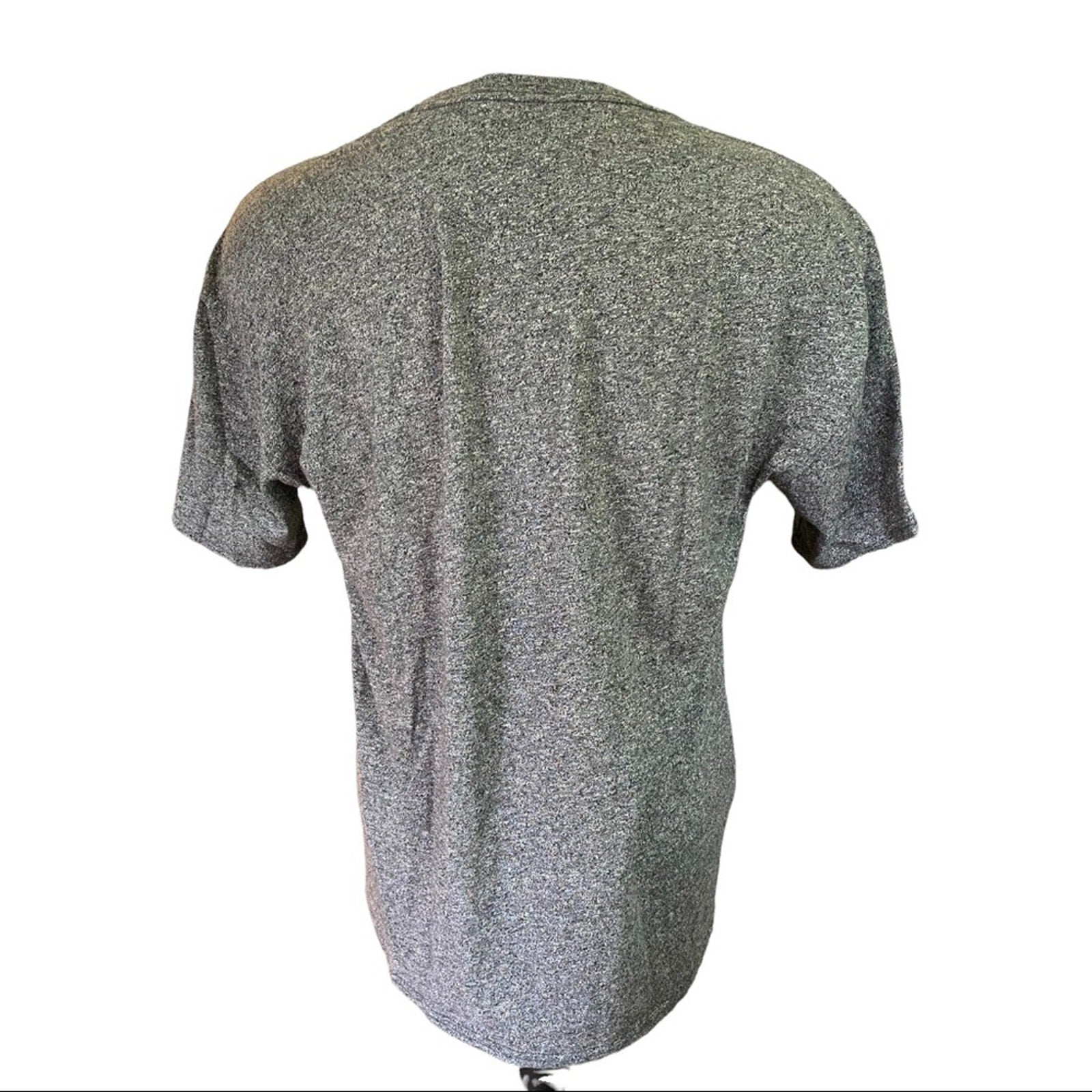 Back of Gray t-shirt on a white background