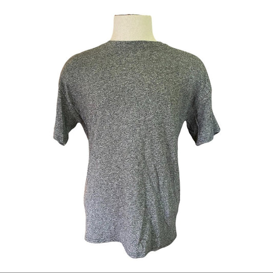 Front of Gray t-shirt on a mannequin against a white background