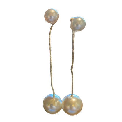 Pearl drop earrings view 2