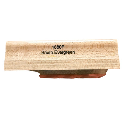 Wood block labeled '1880F Brush Evergreen' on a plain white background.