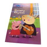 Book titled 'Peppa Pig Nursery Rhymes' with characters on a purple background