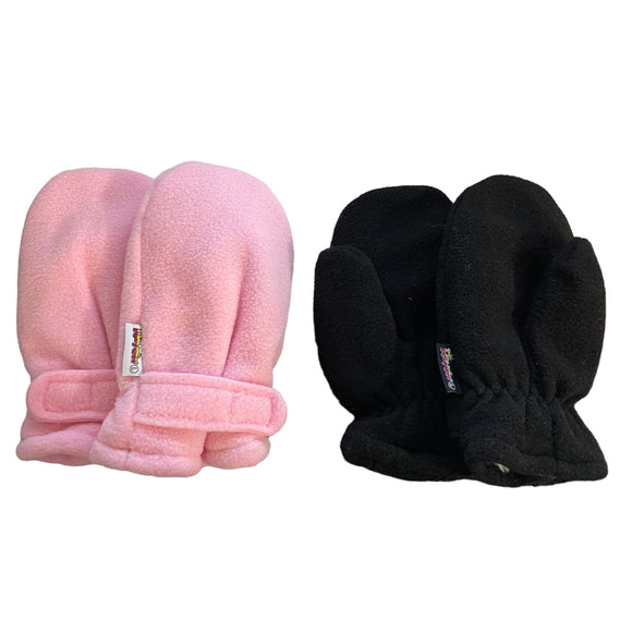 Pink and black gloves front and back 1
