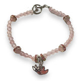 Pink lotus beaded bracelet