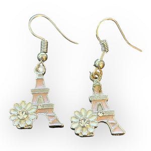 Front of pink earrings 