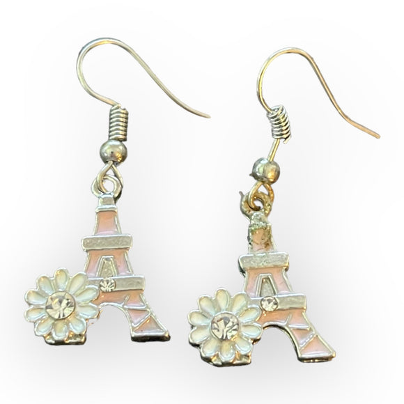 Front of pink earrings 
