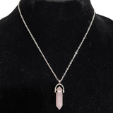 Pink quartz necklace
