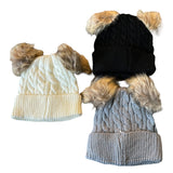 Back of 3 beanies