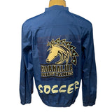 Back of blue windbreaker