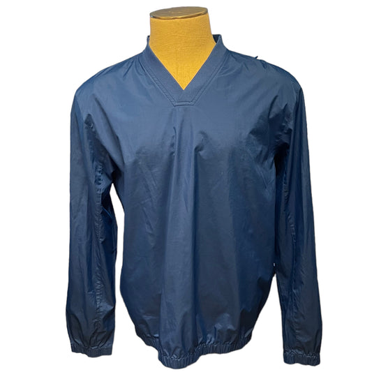 Front of blue windbreaker